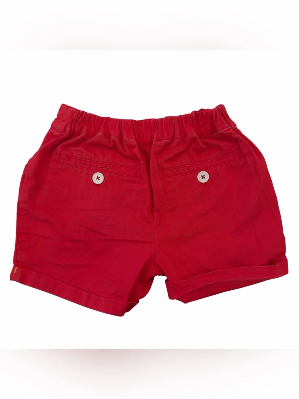 Mini Boden Girls red floral buttoned shorts size 7‎